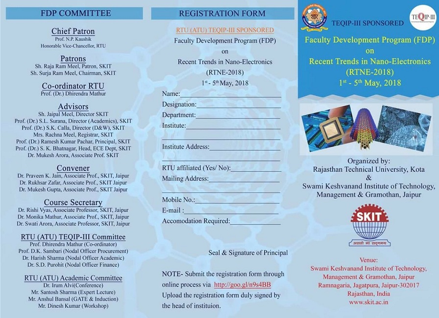 skit rtu atu teqip iii sponsored faculty development programme